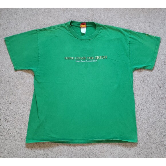 Vintage Y2K Notre Dame Football Size XL Mens Double Side T-Shirt NCAA 2003 - Picture 3 of 7